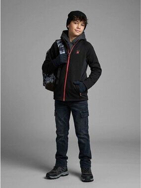 Spyder Unisex Kids XL/18  Thermal Baselayer Lining Raider Full Zip Black